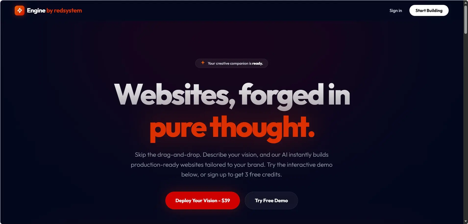 Engine — AI Website Builder screenshot